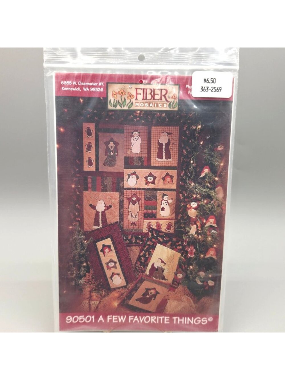 A Few Favorite Things Quilt Pattern Kit Fiber Mosaics Santa Angel Gingerbread